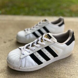 Adidas Superstar White with Black Stripes